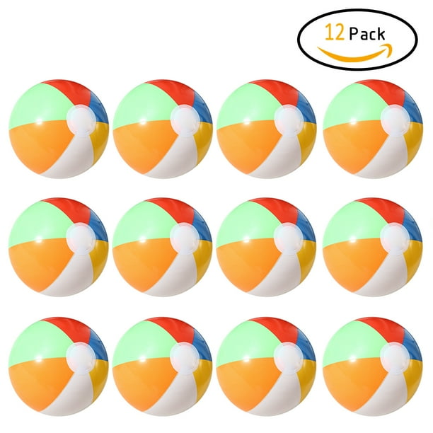 12" Classic Inflatable Beach Ball Multicolored Swimming Pool Party Favor Toy for sale online